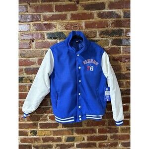 PHILADELPHIA 76ers Basketball Blue Jacket, Size Medium